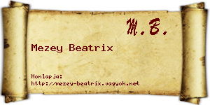 Mezey Beatrix névjegykártya